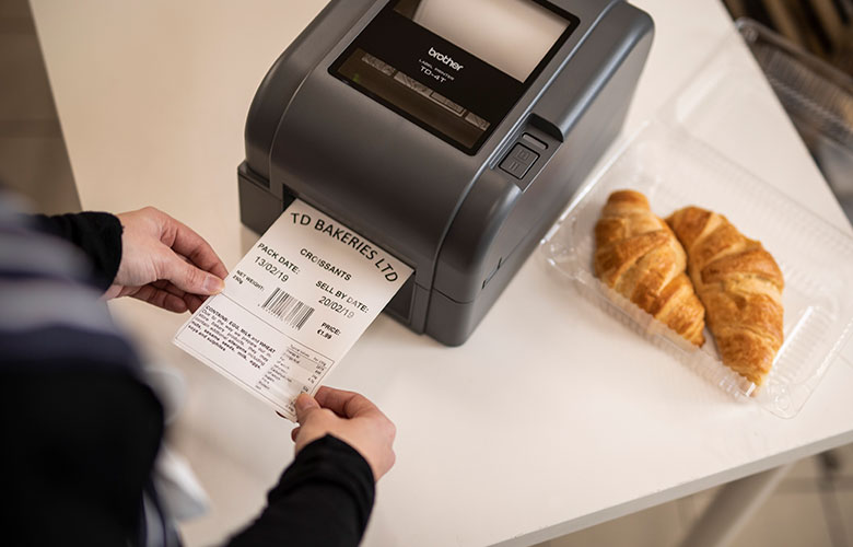 Drukowanie etykiet na żywność za pomocą termotransferowej drukarki Brother TD 